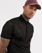 Asos Design Polo Shirt In Mesh In Black
