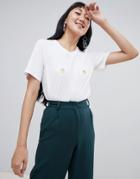 Monki Relaxed Fit Goldenpaws Print T-shirt In White - White