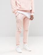 Criminal Damage Skinny Joggers With Distressing - Pink