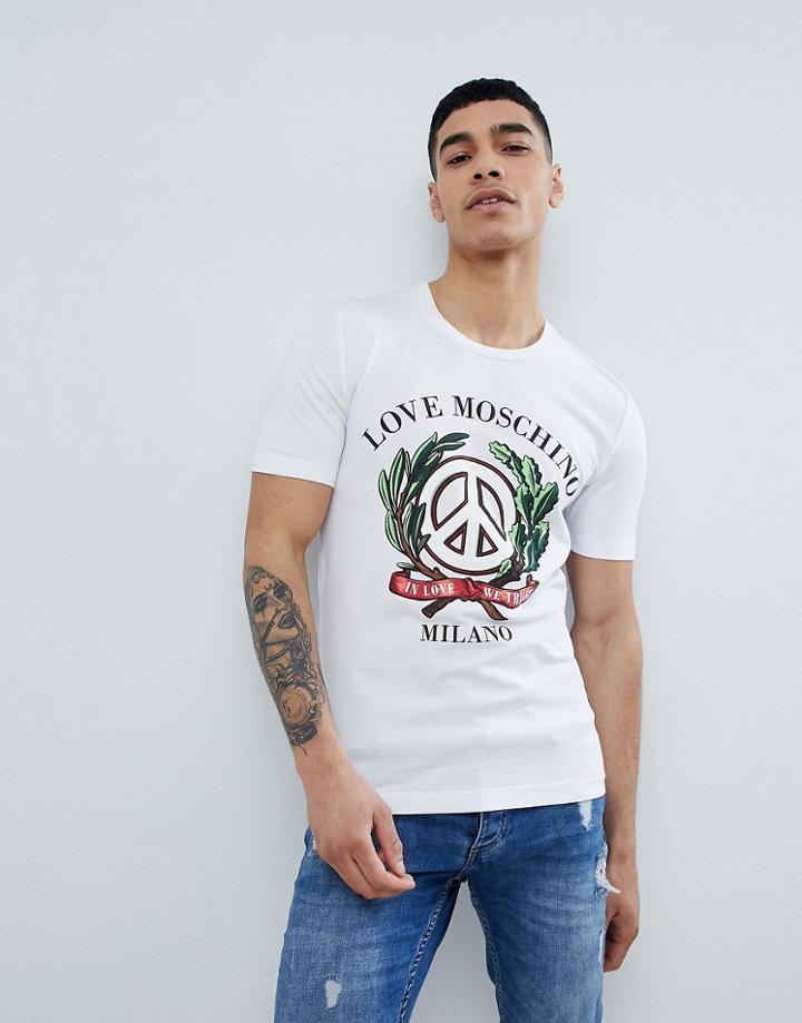 Love Moschino Peach Milano T-shirt - White