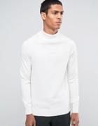 Selected Homme Silk Mix Roll Neck Sweater - White