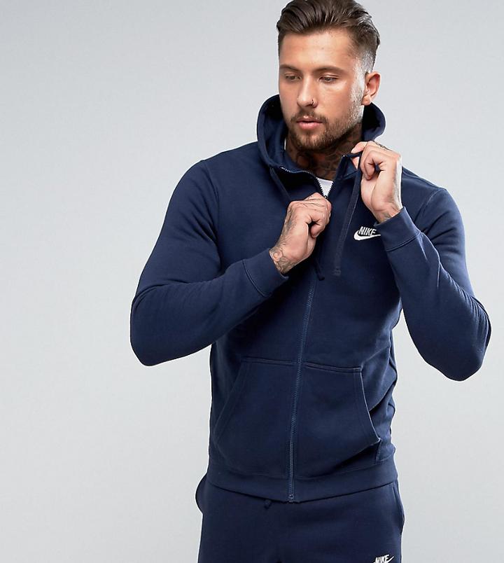 Nike Club Tall Hoodie In Navy