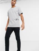 New Look Oversized T-shirt With Tokyo Placement Print In Gray-grey