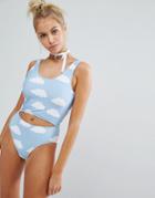Lazy Oaf Cloudy Swimsuit - Blue