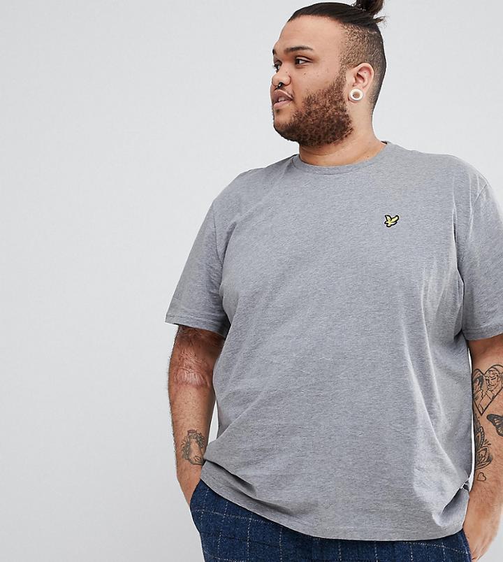 Lyle & Scott Plus Logo T-shirt In Gray Marl - Gray