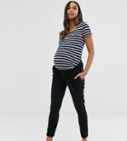 Asos Design Maternity Under The Bump Basic Stretch Super Skinny Sweatpants-black