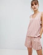 Selected Femme Stripe Sleeveless Top Two-piece - Pink