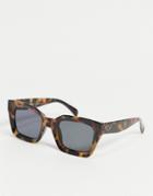 Aj Morgan Women's Square Sunglasses With Concave Lens In Tort-brown