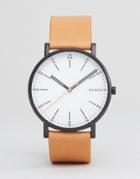 Skagen Skw6352 Signature Leather Watch In Tan - Tan