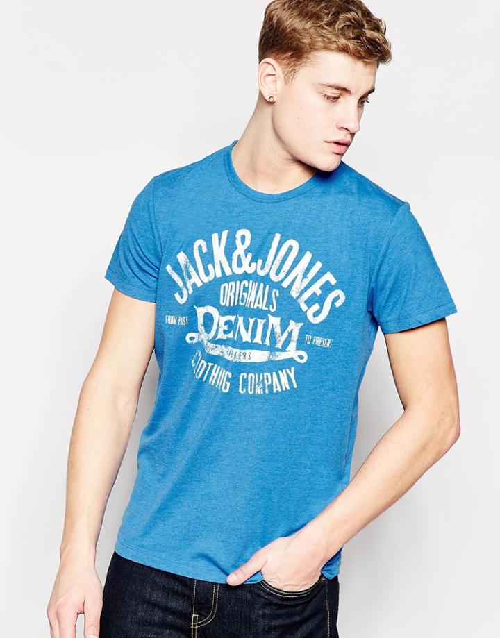 Jack & Jones T-shirt With Classic Logo Print - Blue