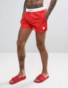 Native Youth Swim Shorts With Contrast Waistband - Red