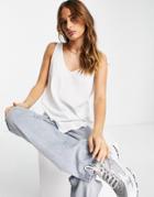 Asos Design Ultimate Tank Top With Scoop Neck In Cotton In White - White
