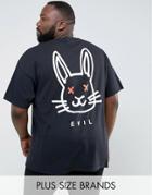 New Love Club Plus Evil Bunny Back Print T-shirt - Black