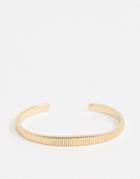 Asos Design Cuff Bracelet In Textured Design In Gold - Gold