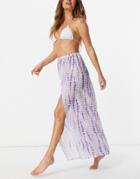 Influence Tie-dye Print Beach Coordinating Maxi Skirt With Slits-multi