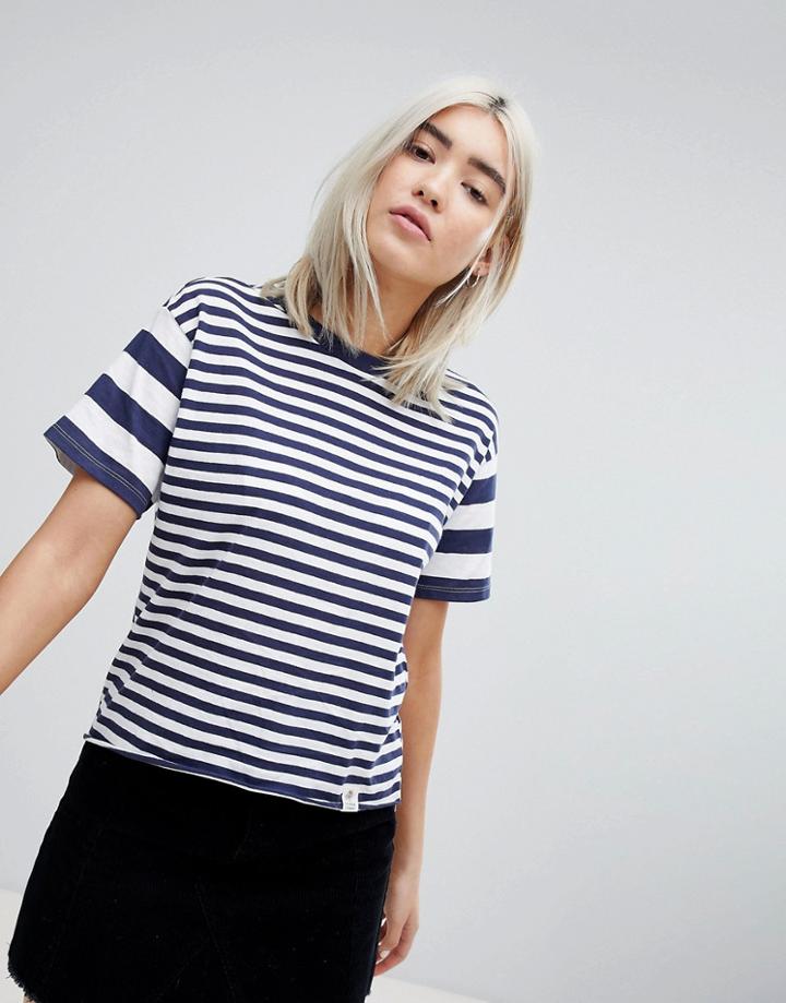 Pull & Bear Mixed Stripe Tee - Blue