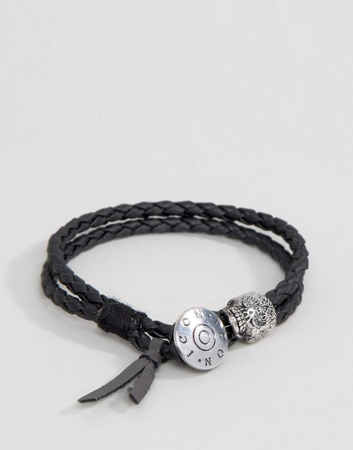 Icon Brand Double Woven Wrap Bracelet In Black - Black
