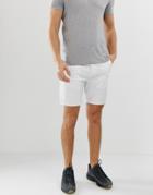 Asos Design Slim Chino Shorts In White - White