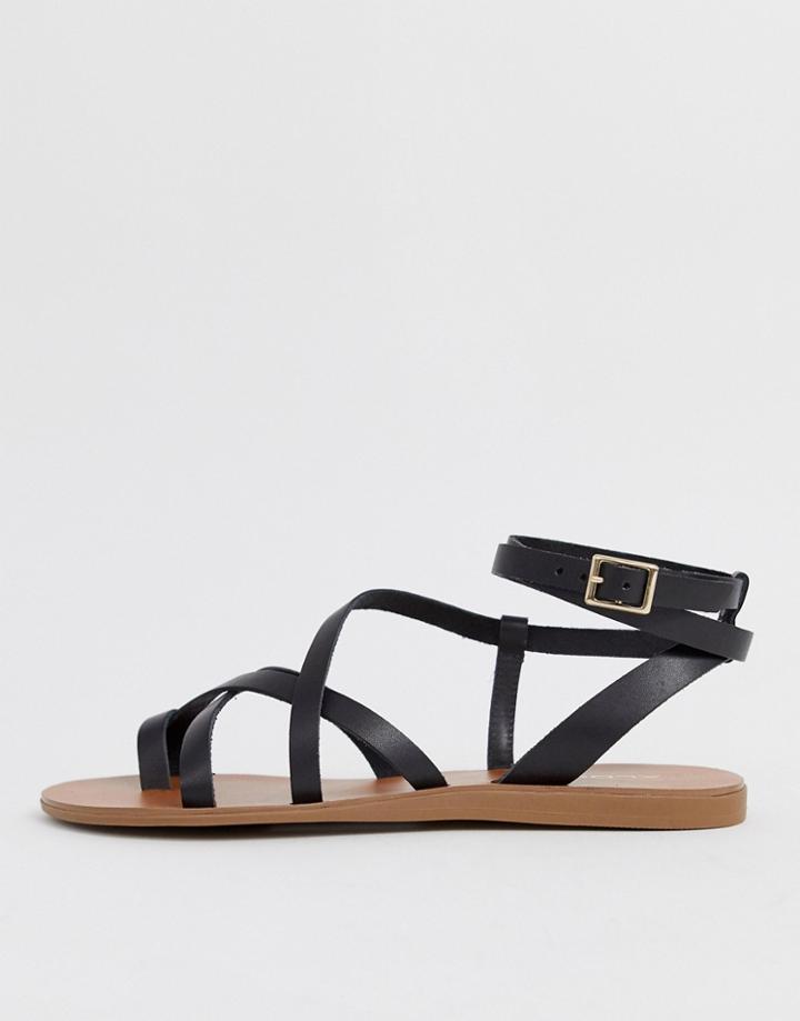 Aldo Gludda Leather Strappy Sandal In Black