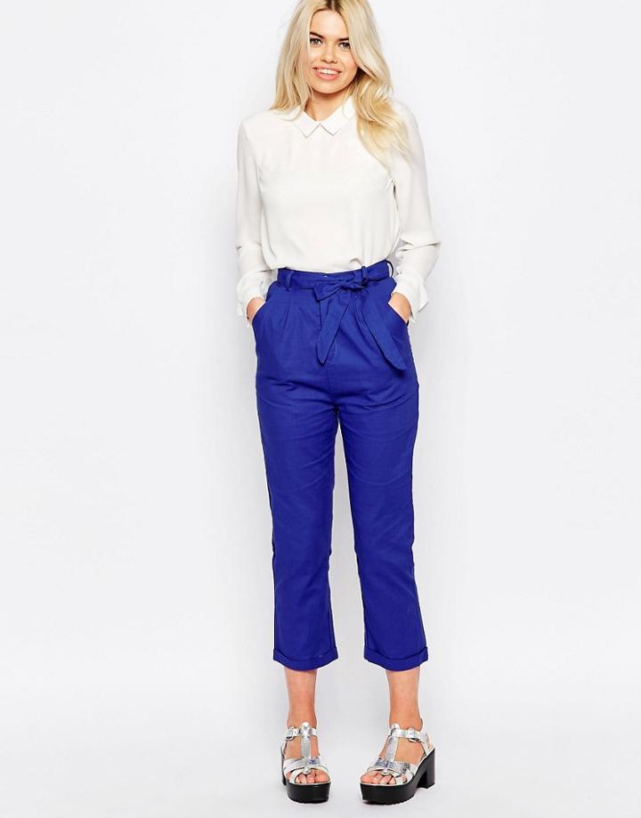 The Whitepepper Linen Pants - Blue