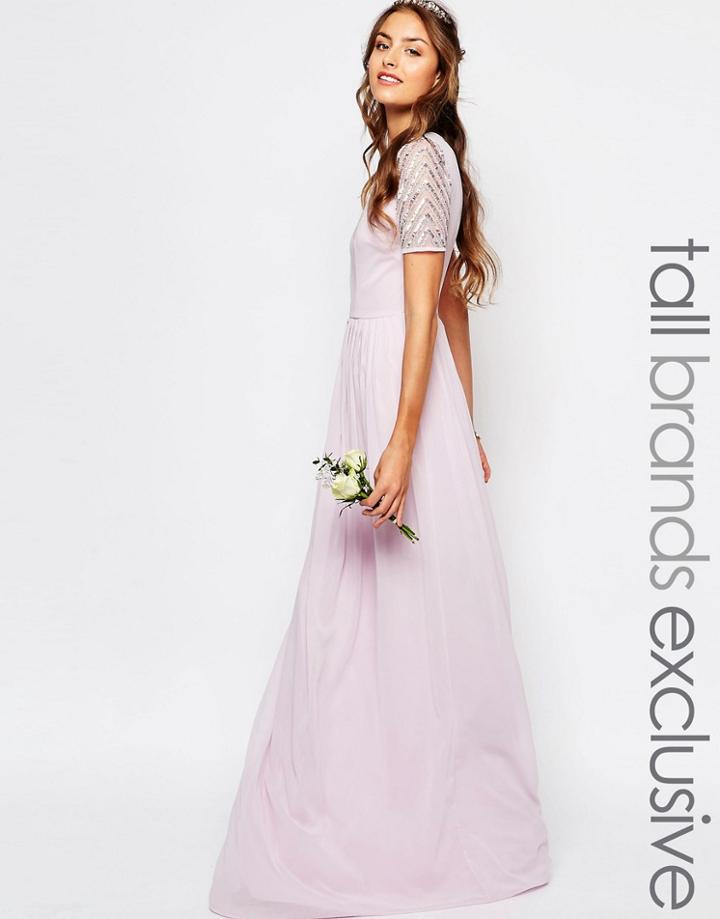 Maya Tall Chiffon Embellished Maxi Dress - Lavender