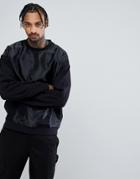 Asos Oversized Sheer Layer Sweatshirt - Black