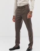 Asos Design Wedding Skinny Suit Pants In Soft Brown Twill - Brown