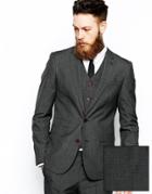 Asos Slim Fit Suit Jacket In Gray Dogstooth