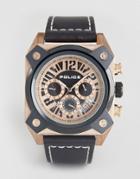 Police Watch With Black Dial And Black And Gold Case - Black