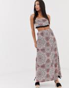 Missguided Two-piece Maxi Skirt In Paisley Print - Multi
