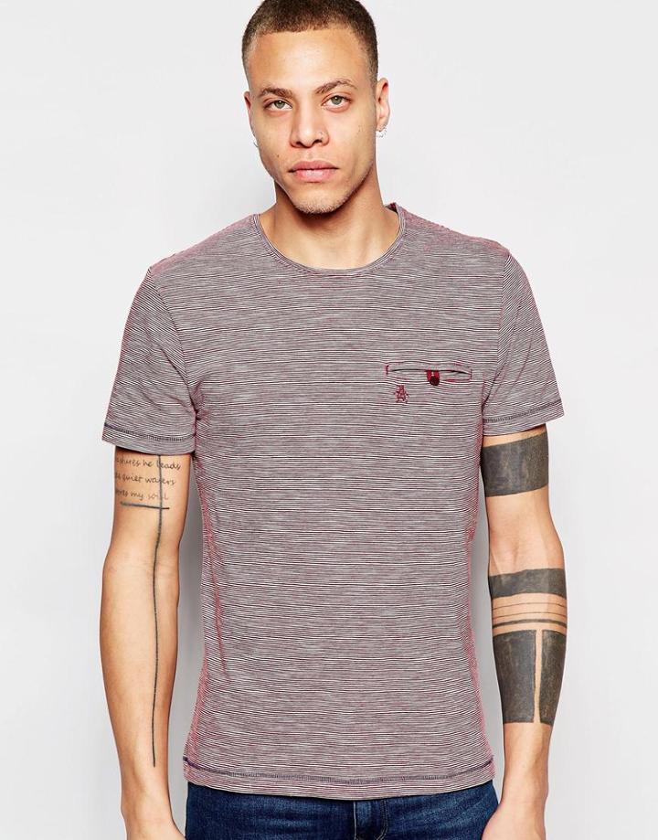 Original Penguin Slub Knit T-shirt - Red