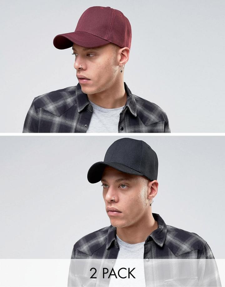 Gregorys 2 Pack Caps Black/burgundy - Multi