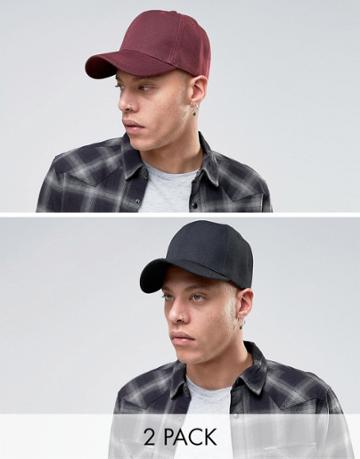 Gregorys 2 Pack Caps Black/burgundy - Multi