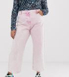 Collusion Plus X005 Straight Leg Jeans In Acid Wash Pink - Pink
