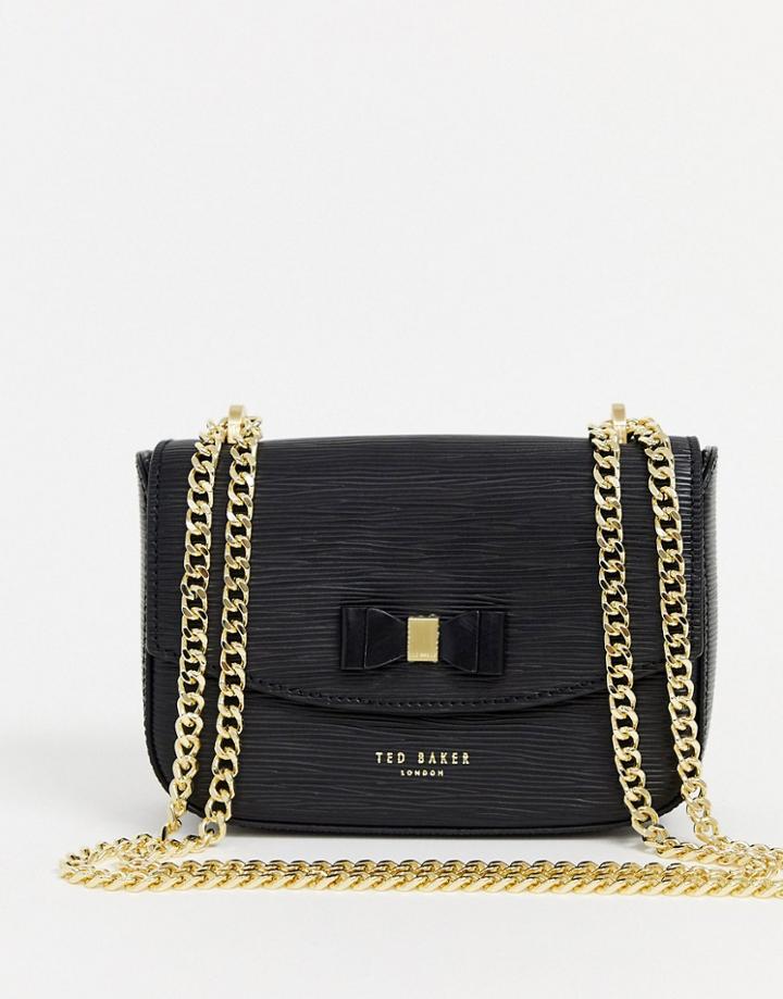 Ted Baker Diassy Bow Detail Leather Crossbody Bag-black