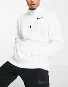 Nike Training Therma Quarter-zip Fleece Sweatshirt In White