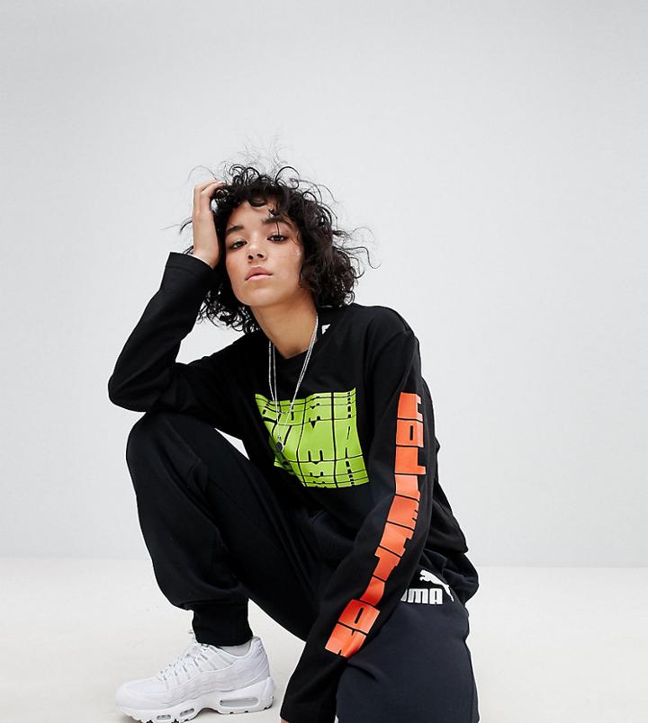 Puma Exclusive To Asos Long Sleeve T-shirt In Black - Black