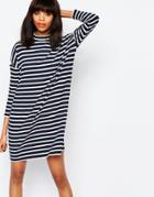 Monki Stripe Oversized T-shirt Dress - Multi
