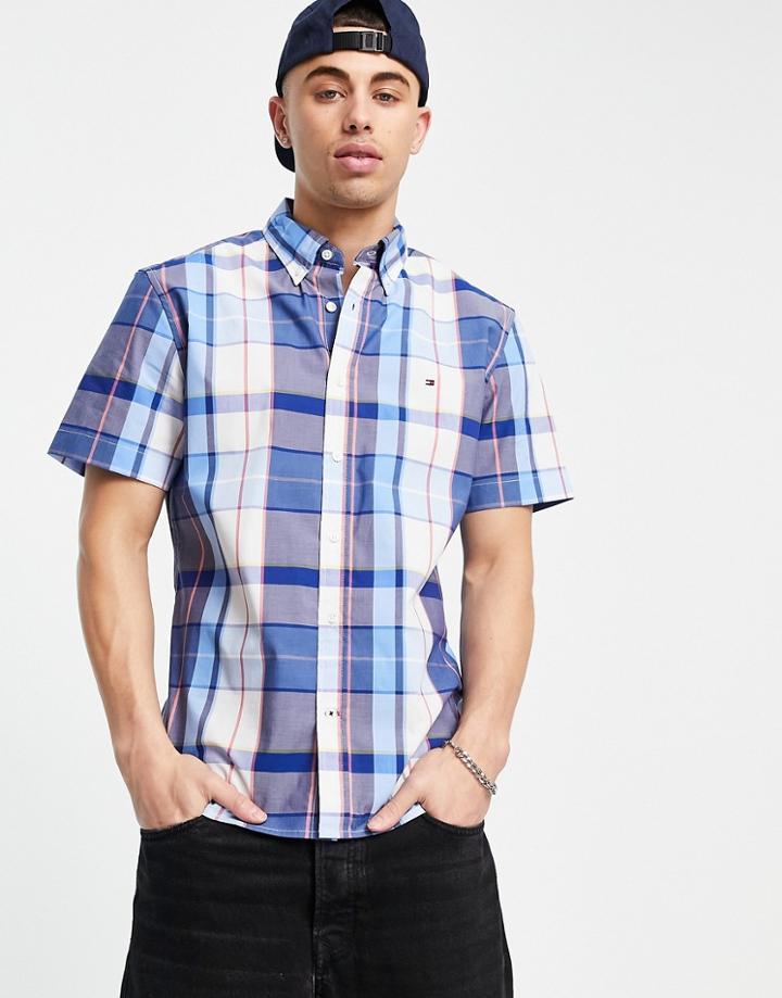 Tommy Hilfiger Aryes Plaid Short Sleeve Shirt-blues