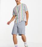New Look Loose Fit Twill Shorts In Blue-blues