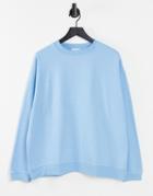 Topshop Oversized Sweat In Blue-blues