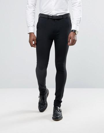 Rogues Of London Super Skinny Suit Pants - Black