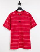 Nike Premium Essentials Oversized Stripe T-shirt In Red