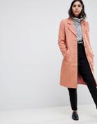 Y.a.s Min Longline Coat - Pink