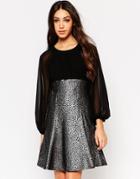 Traffic People Firework Encore Metallic Dress - Silver