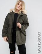 Asos Curve Ultimate Parka - Green