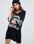 Missguided Eagles Jersey Dress - Gray