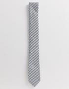 River Island Stripe Tie In Gray