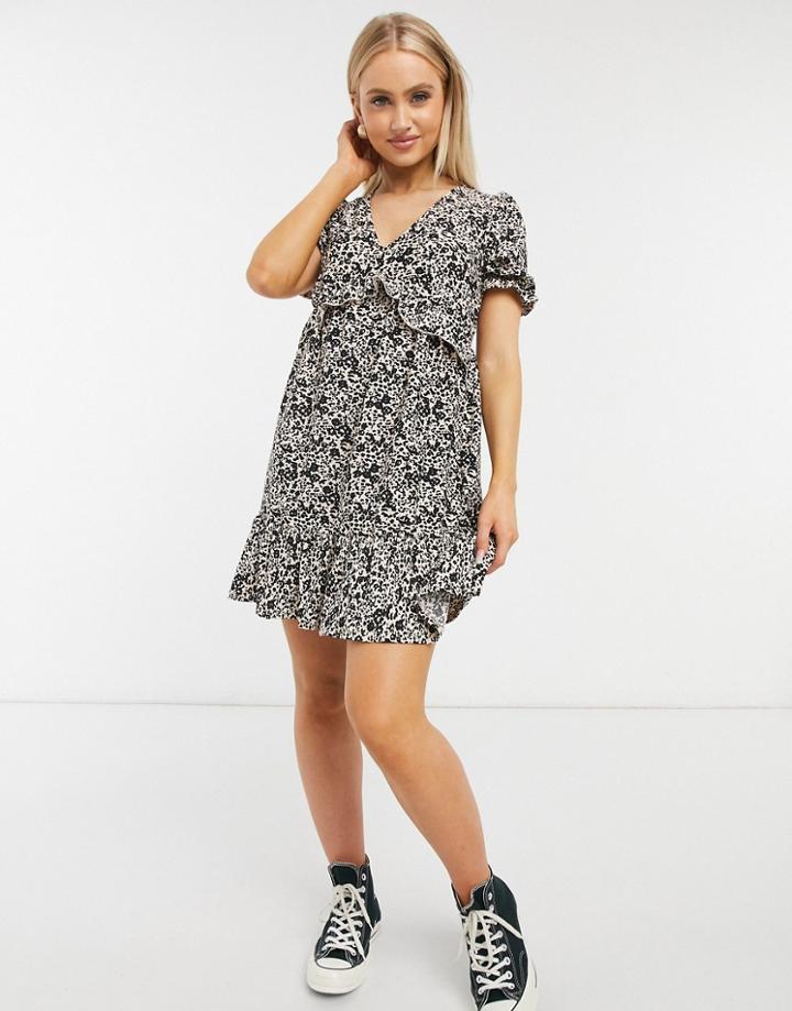 Miss Selfridge Mini Tea Dress In Animal Print-multi