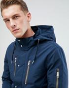Only & Sons Light Weight Parka With Multi Pockets - Navy
